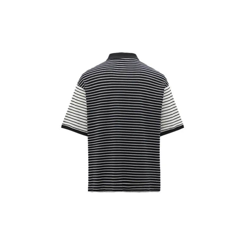 CAT Polo Shirts Unisex Black Stripes-1