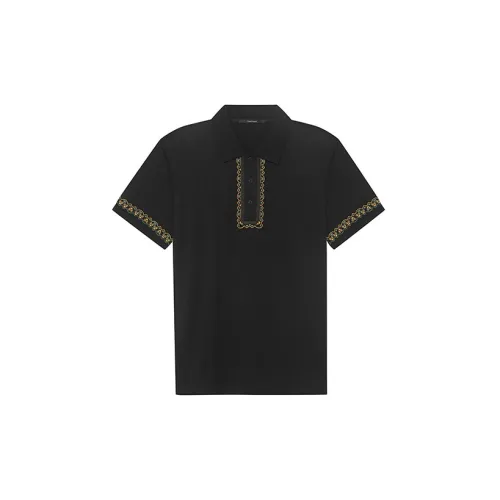 DAVID NAMAN Polo Shirts Men Black