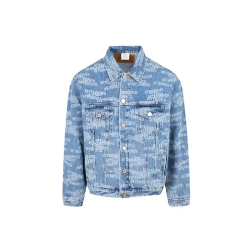 Vetements Denim Jackets Men Blue