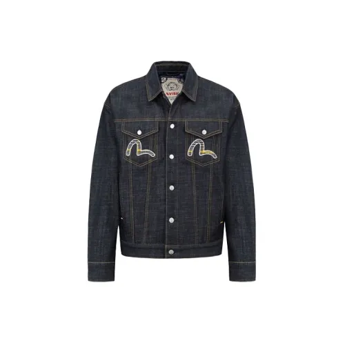 EVISU Denim Jackets Men Denim Blue