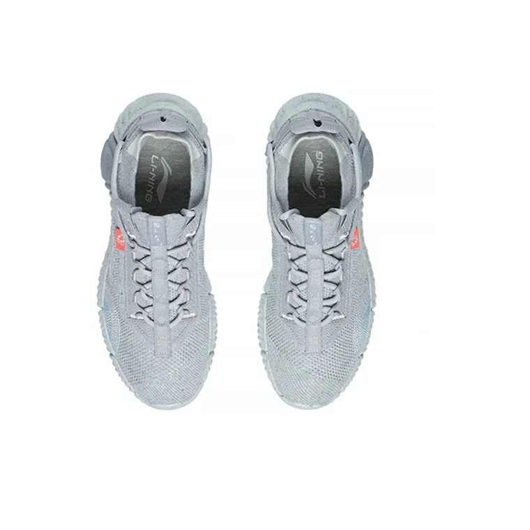 LiNing Goku Cushioned Anti Slip Wear Resistant Breathable Lightweight Low Top Casual Shoes Women's Gray-3