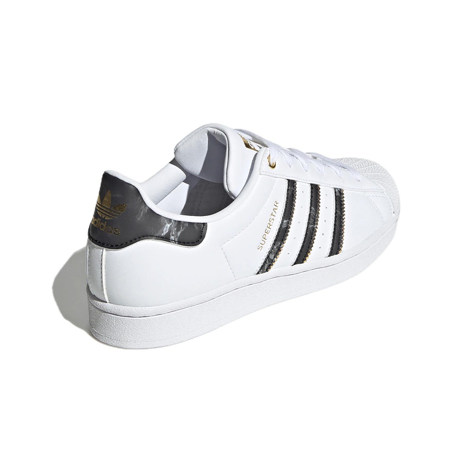 Adidas Originals Superstar Shoes White Black Gold Metallic Women s