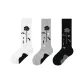 A Set of 3 Pack (Calf Socks Black/White/Gray)