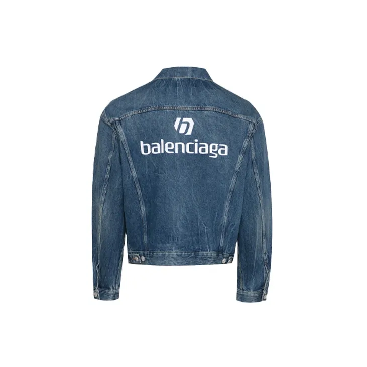 Balenciaga Denim Jacket Regular Fit Unisex Blue-1