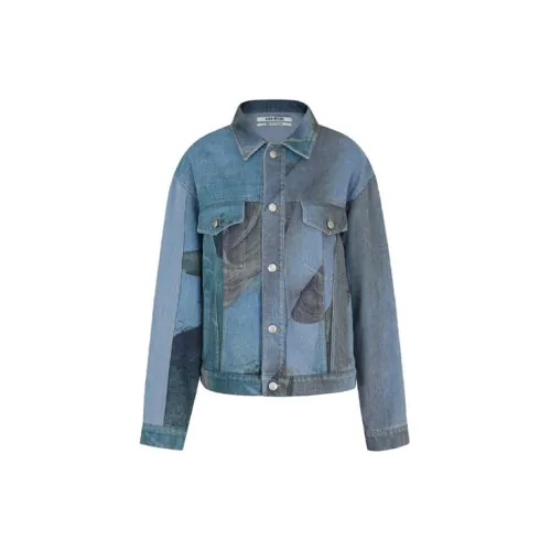 KIMHEKIM Denim Jackets Unisex Blue