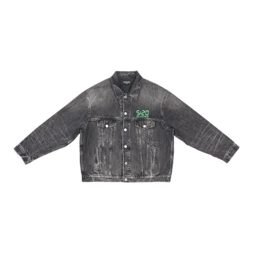 Balenciaga 520 Denim Jackets Unisex Black Gray