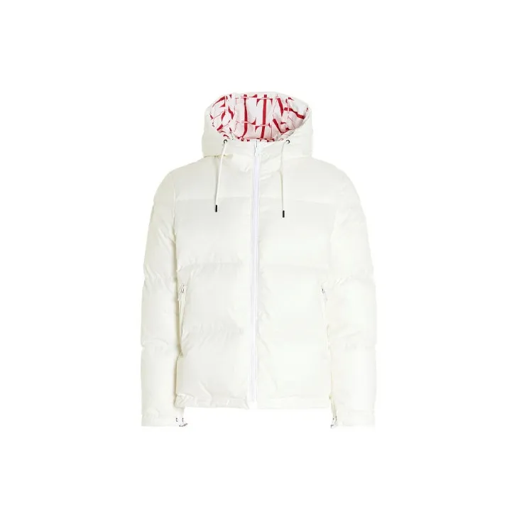 Valentino Letter Hooded Down Jacket Men's White-2