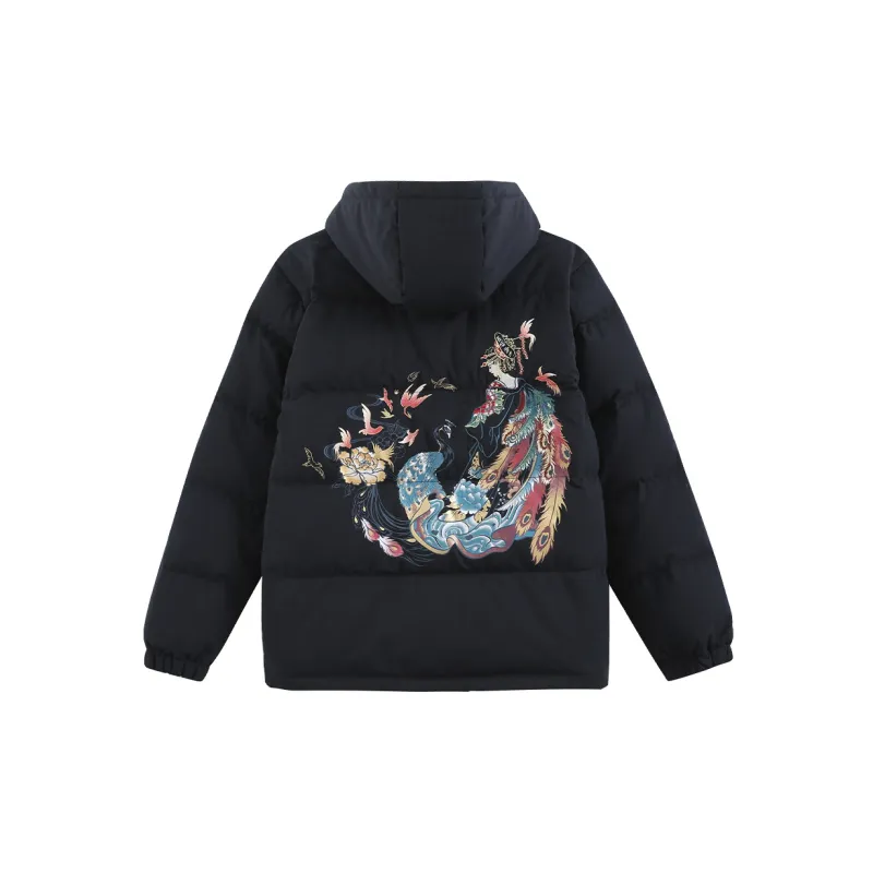 ONIARAI FW21 Animal Pattern Hooded Down Jacket Men's Black-1