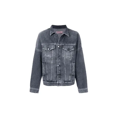 PALM ANGELS Denim Jackets Men Black