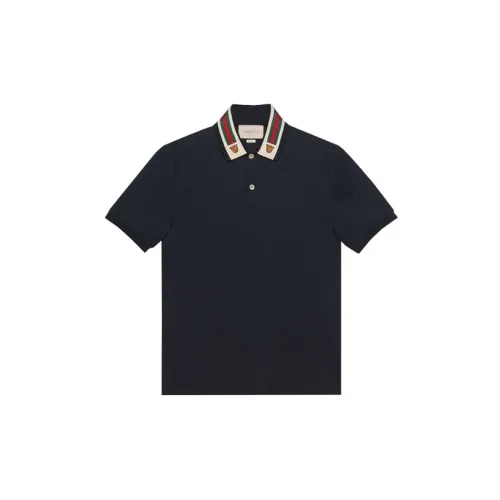 GUCCI Polo Shirts Men Dark Blue