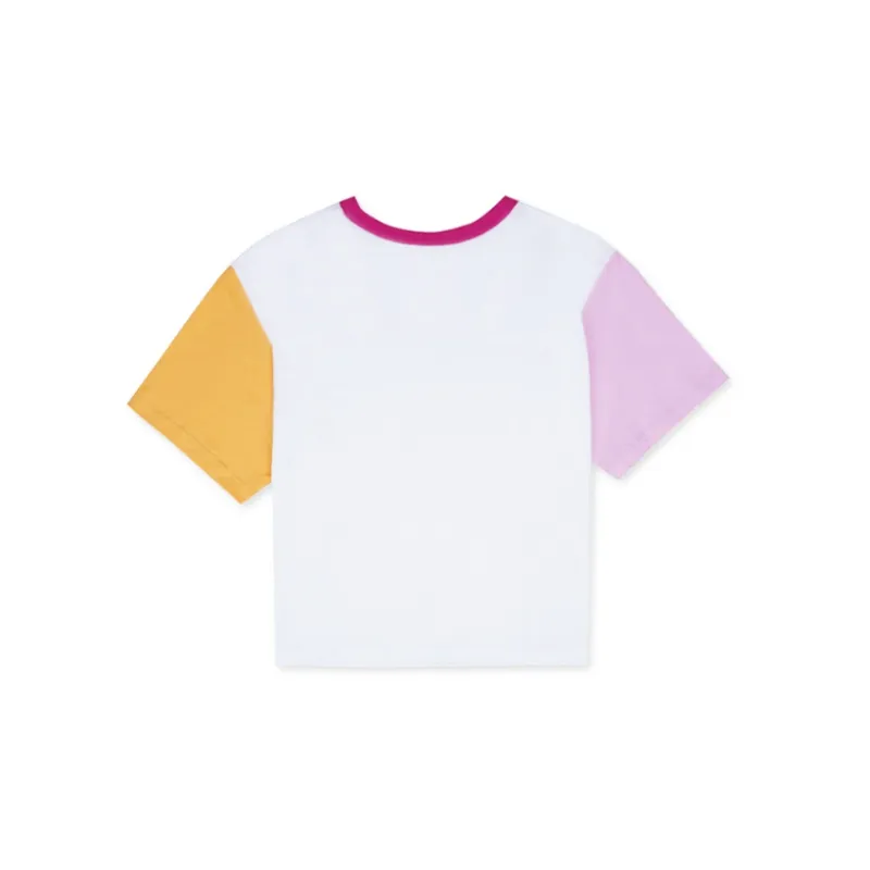 Champion T Shirts Women's White & Pink Yellow ATEG-1