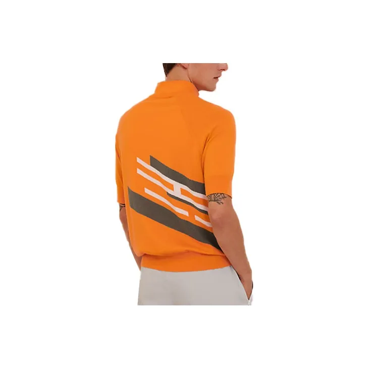 HERMES Polo Shirts Men Orange-1