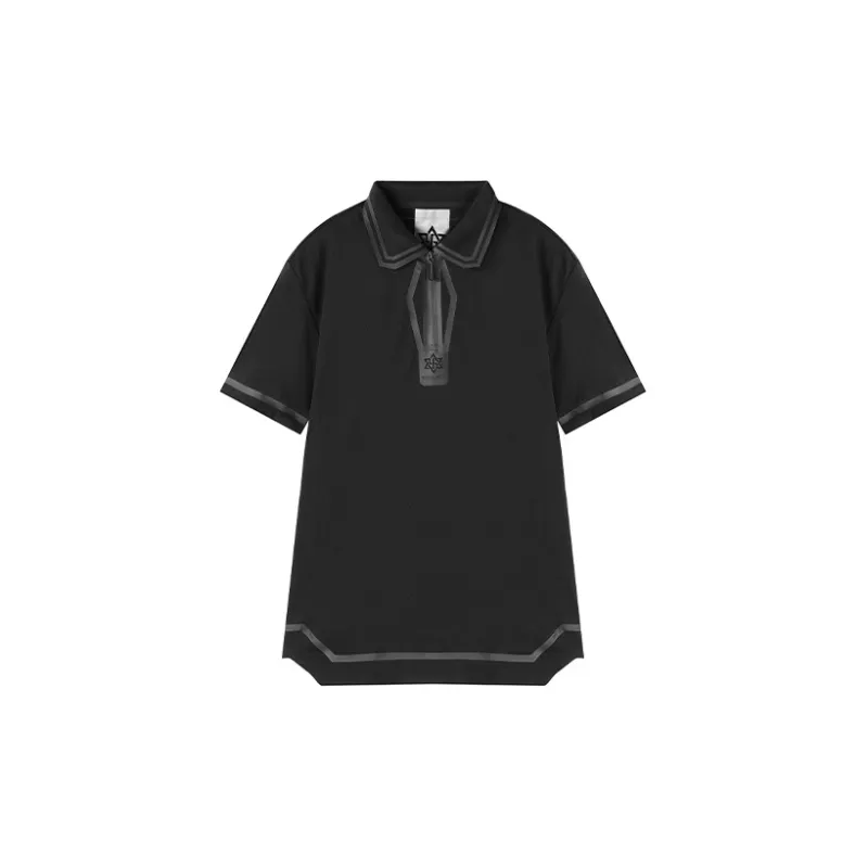 NORVINCY Breathable Stretch Embossed Outlined Polo Shirt Unisex-0
