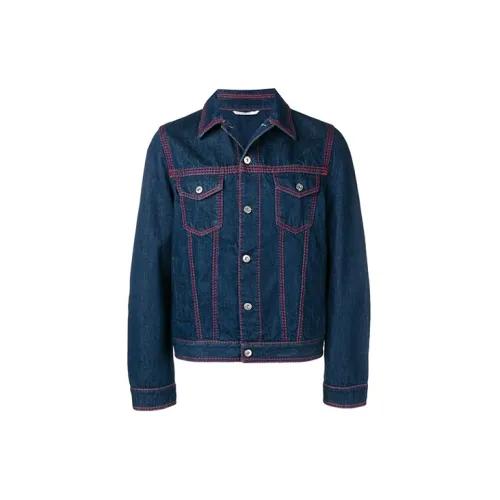 Valentino Denim Jackets Men Dark Blue