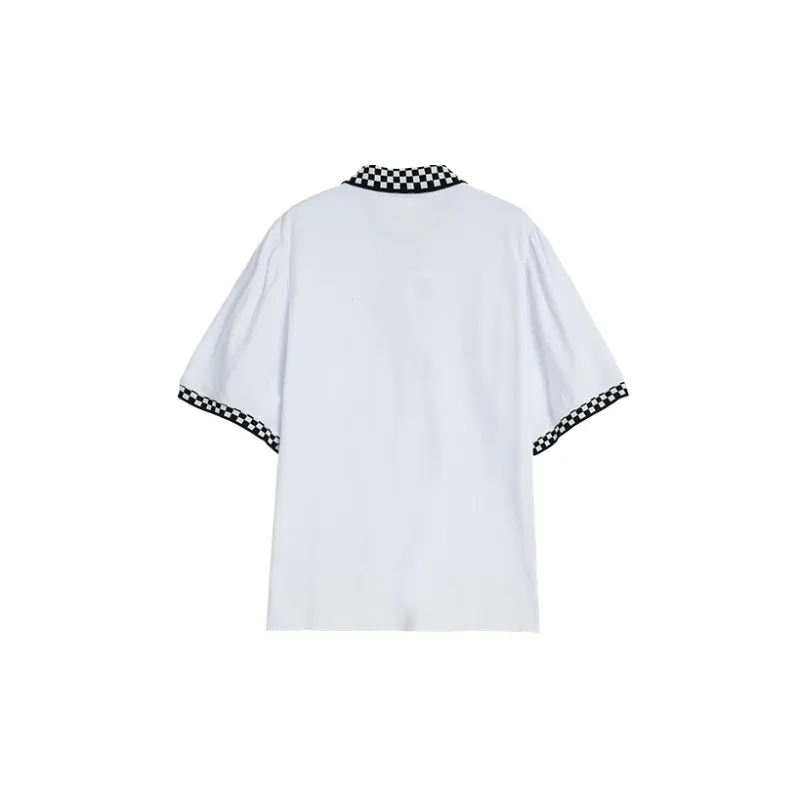 DEER AND FLYER T-Shirts Women's Black White Checkerboard-1