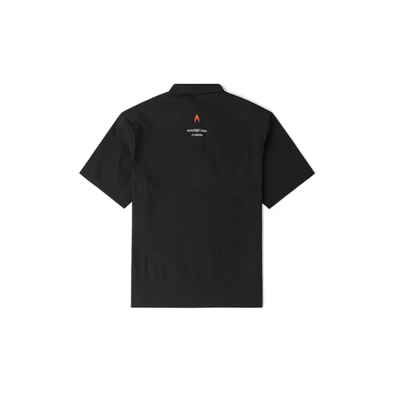 Kappa Polo Collar Fitted Straight Short-Sleeved Polo Shirt Men's Black-1