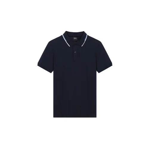 HUGO BOSS Polo Shirts Men Dark Blue