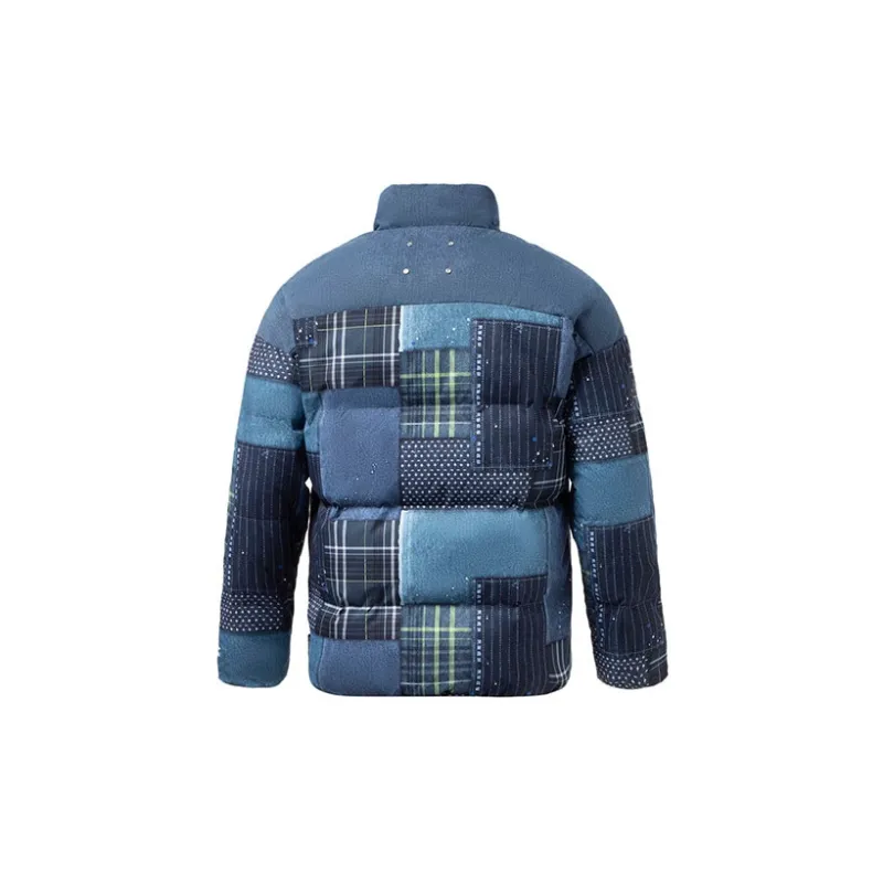 LiNing Skateboard Down Jacket Men's Indigo Denim Combination Color Print-1