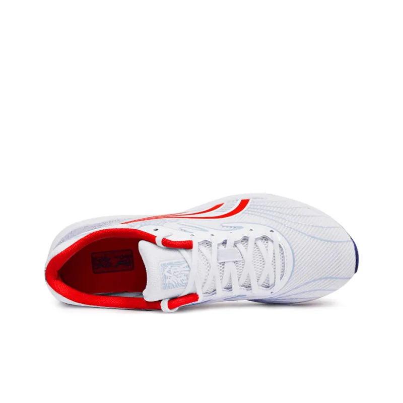 DO WIN Journey To The Second Generation Durable Breathable Low Top Running Shoes Unisex White Red-2