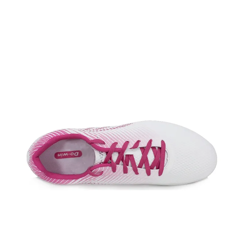 DO WIN Slip Resistant Coverage Lightweight Low Top Running Shoes Unisex White Pink-2