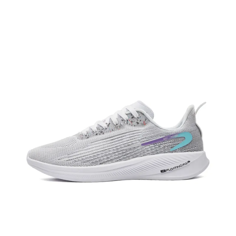 Erke Anti Slip Wear Resistant Low Top Casual Running Shoes Men's Gray Purple-0