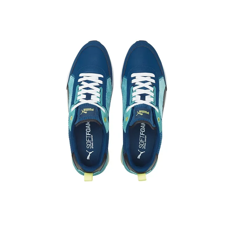 PUMA R22 Casual Shoes Unisex Low Top Black/Dark Blue/Lake Blue-2
