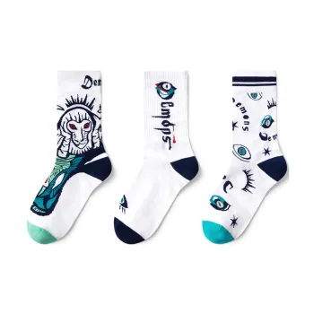 Mast Point Moisture Wicking Home Sports Mid Calf Socks Spring, Summer, Fall, And Winter Women's 3 Pack Multicolor