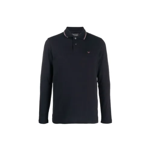 EMPORIO ARMANI Longsleeved Logo-print Polo Shirt