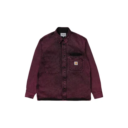 Carhartt WIP Denim Jackets Men Burgundy