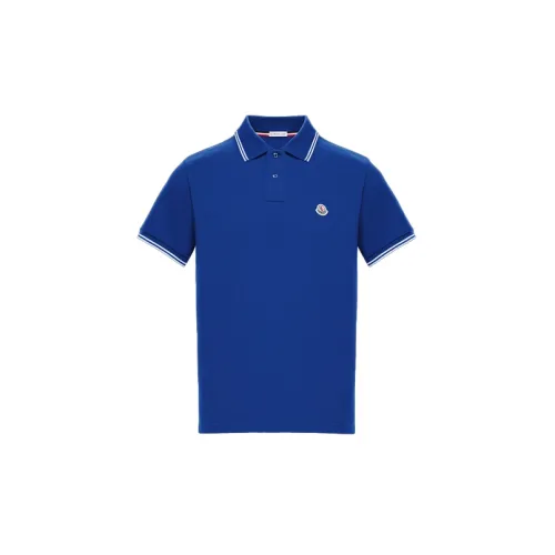 Moncler Polo Shirts Men Blue