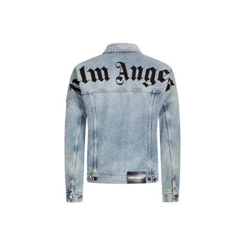 PALM ANGELS Logo Over Denim Jacket 