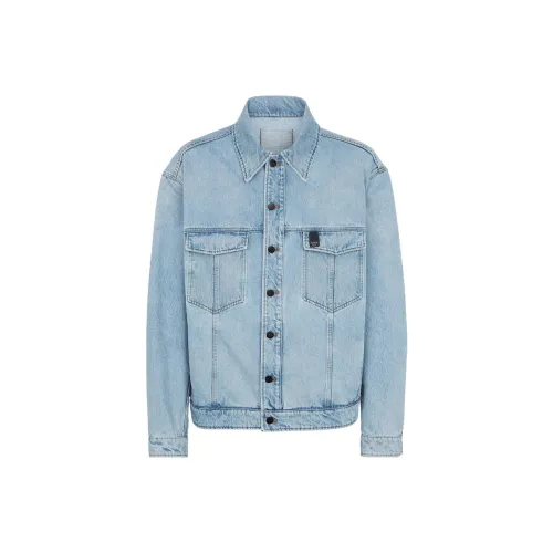 FENDI Denim Jackets Men Light Blue