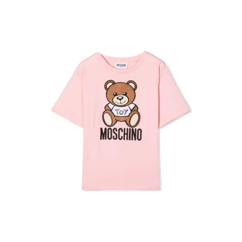 MOSCHINO SS22 Printing Round-Neck T-shirt K Pink