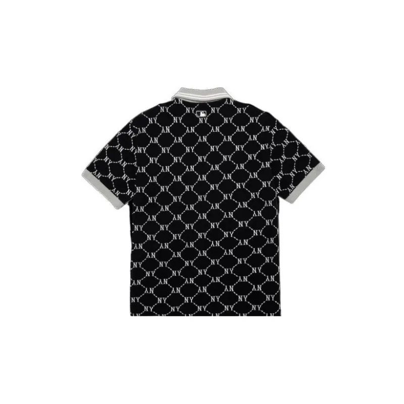 MLB Base Logo Polo Shirt Men's Black-1