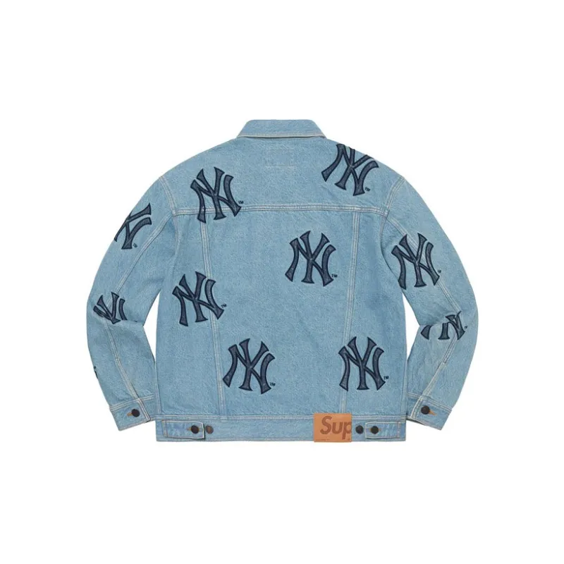 Supreme X New York Yankees Denim Trucker Jacket-3