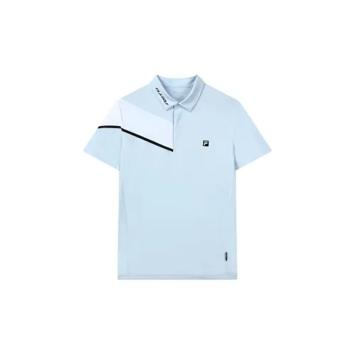 FILA GOLF Series Polo Shirts Men Light White/Blue