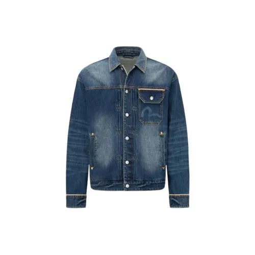 EVISU Denim Jackets Men Denim Blue