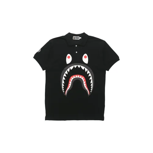 A BATHING APE Shark Series Polo Shirts Men Black