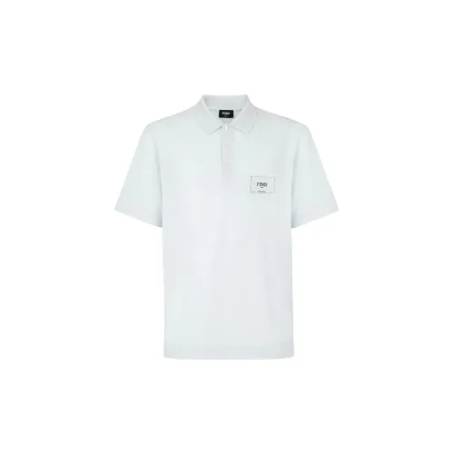 FENDI Polo Shirts Men Light Blue