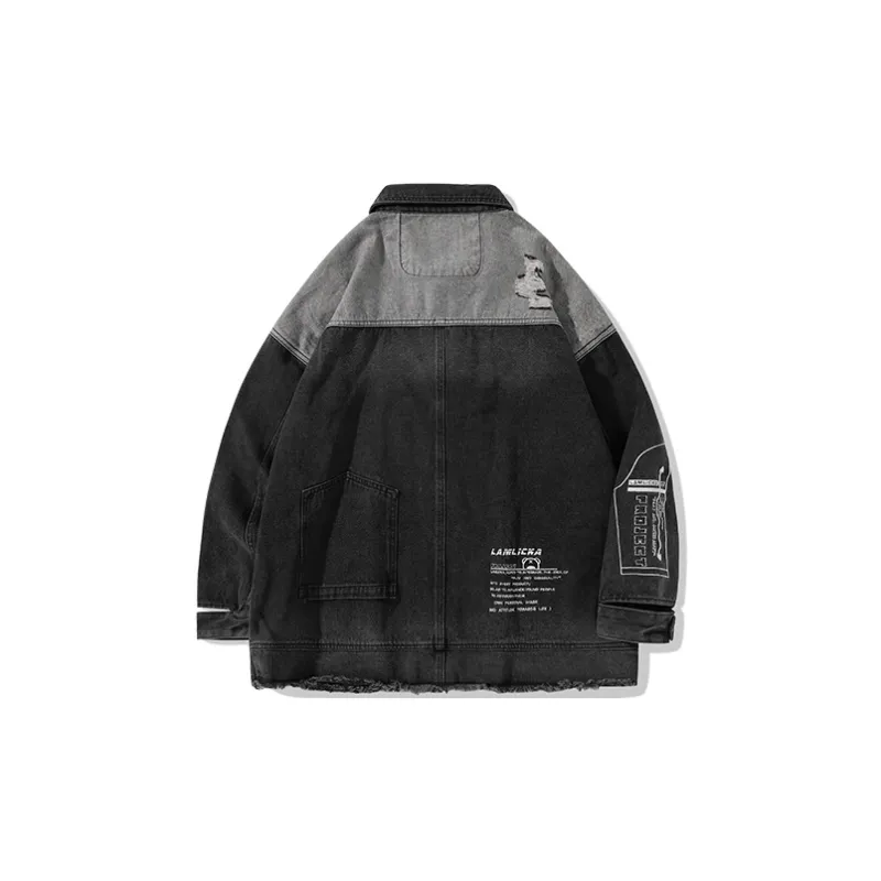 LAMLICKA Loose Fit Denim Jacket Unisex Black-1