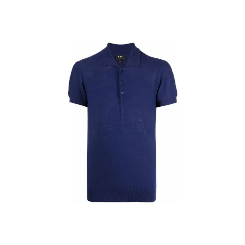 A.P.C Polo Shirts Men Blue