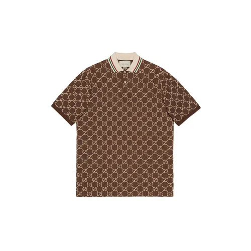 GUCCI Polo Shirts Men Brown