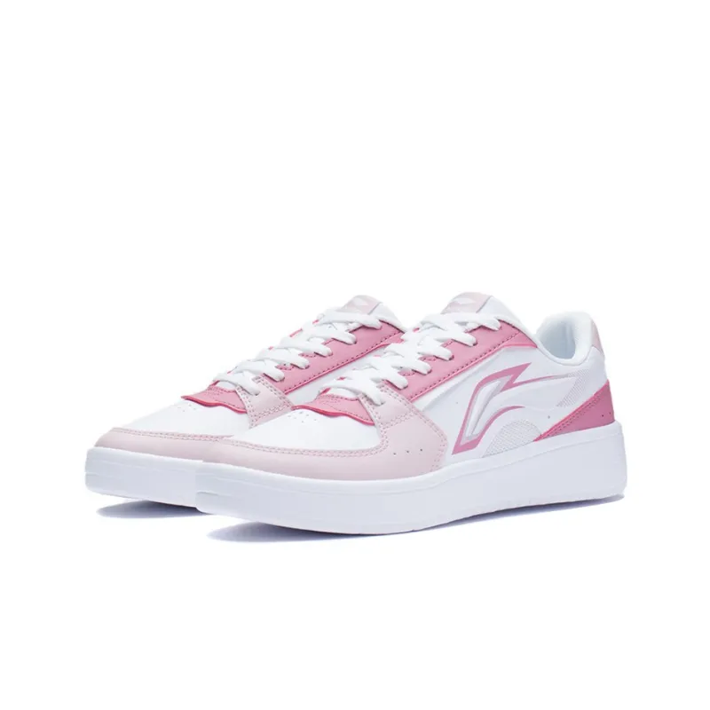 LINING Xinghe Skateboard Shoes Women's Low Top Soft Sand Pink-2