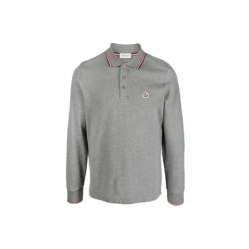 Moncler Polo Shirts Men Gray