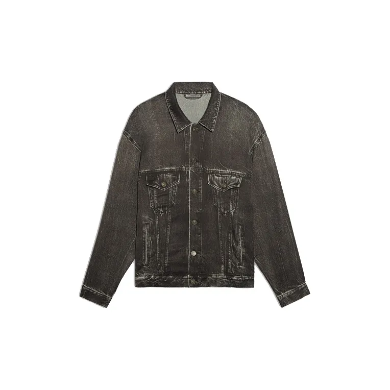 Balenciaga Oversized Acid Wash Denim Jacket-0