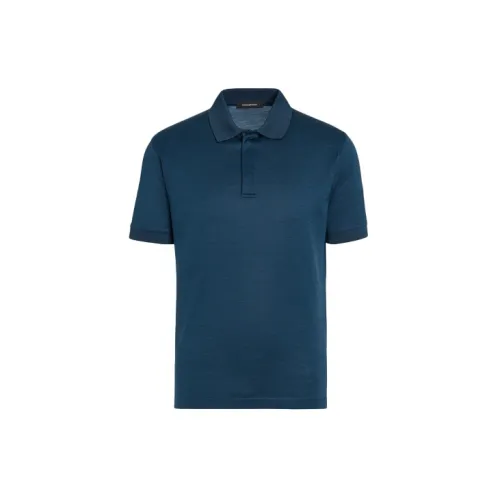 Ermenegildo Zegna Polo Shirts Men Dark Blue/Green