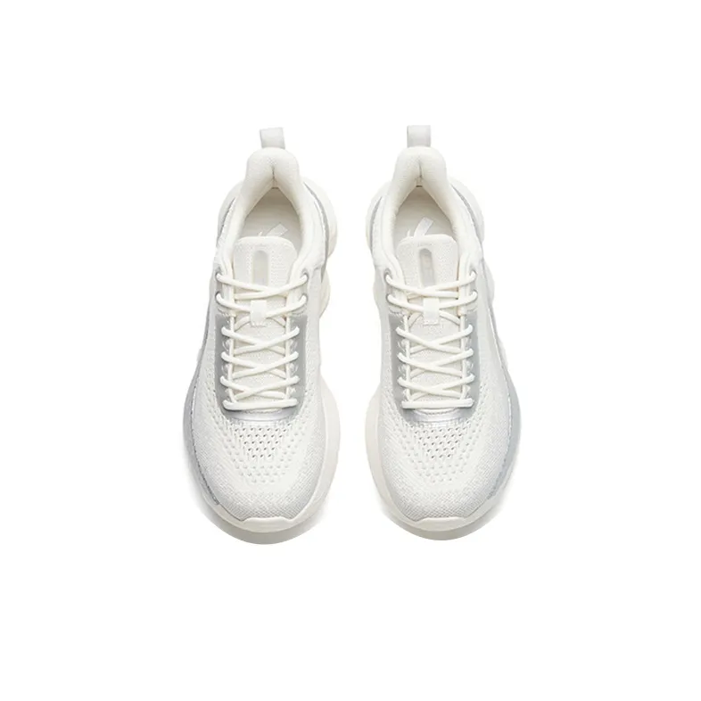 ANTA Running Shoes Women's Low Top Ivory White/Silver-3