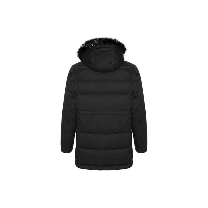 LIU·JO UOMO Solid Color Hooded Mid Length Down Jacket Men's Black-1