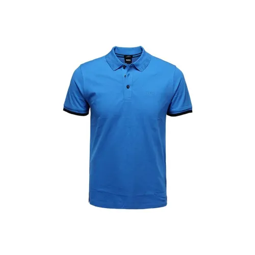 HUGO BOSS Polo Shirts Men Bright Blue