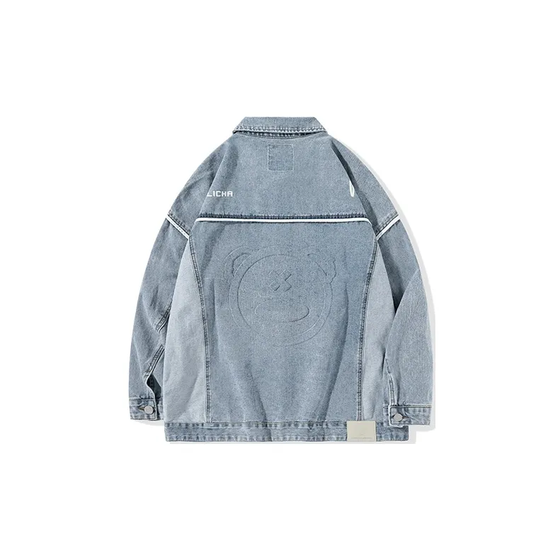 LAMLICKA Loose Fit Denim Jacket Unisex Blue-1